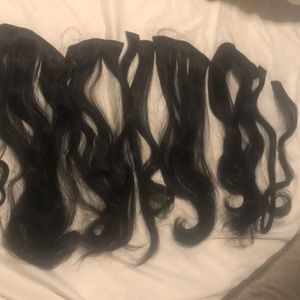 Remi black clip in hair extensions worn once